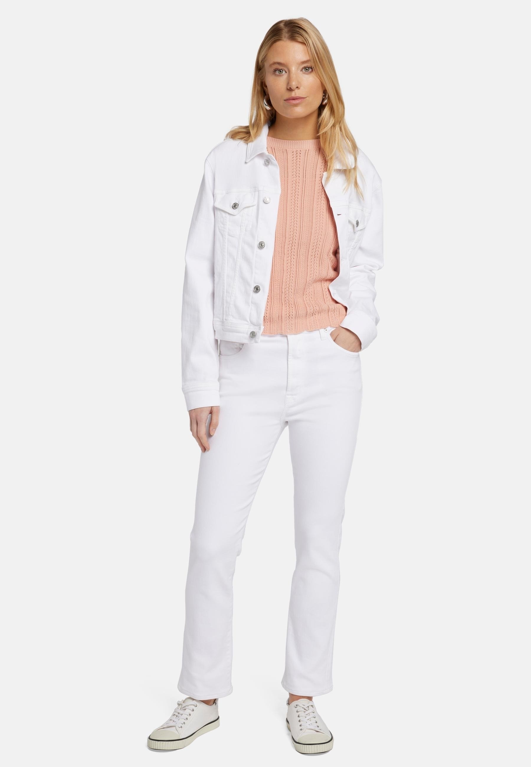 デニム・ジーパン 7 FOR ALL MANKIND 'Easy Slim Ankle' jeans White Slim Illusion High Waist Slim Kick in Luxe White | 7 For All