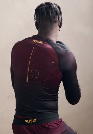 TACTICAL XT RASHGUARDS - Long sleeved top - black/burgundy/gold
