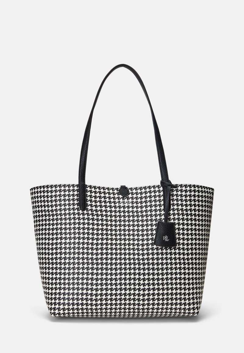 Lauren Ralph Lauren FAUX LEATHER LARGE REVERSIBLE TOTE BAG - Pirkinių krepšys - glenplaid/houndstooth/black