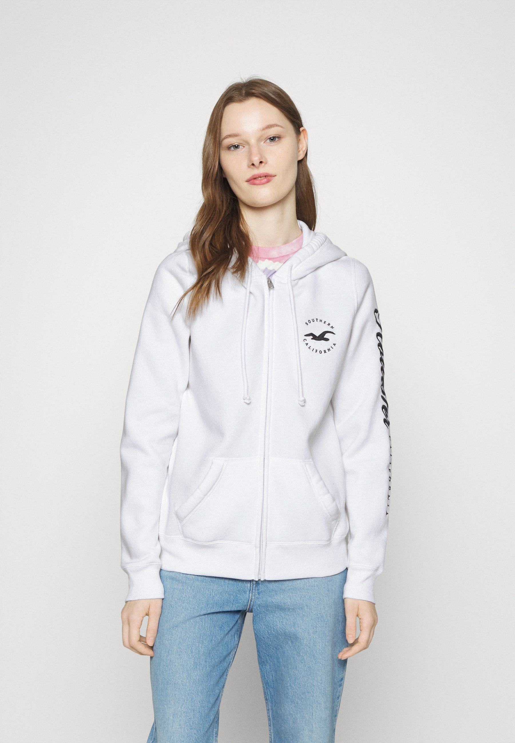 Hollister Co. TECH CORE - Sudadera con cremallera - white/blanco -  Zalando.es