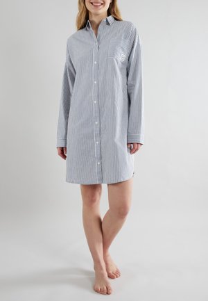 Camicia da notte - blau mittel streifen
