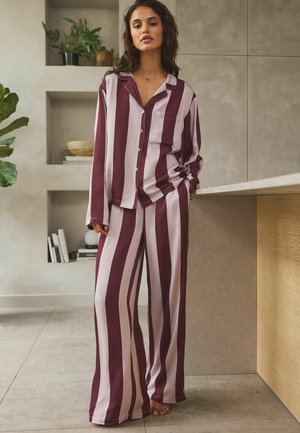 SET - Pyjama - berry red stripe