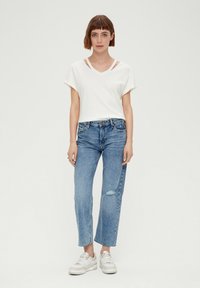 s.Oliver MIT CUT OUTS - T-Shirt basic - ecru