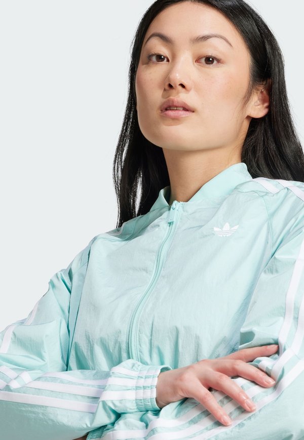 ADICOLOR TEAMGEIST CROPPED TRACK - Bomber Jacket - semi flash aqua3