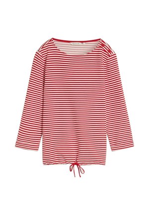 TOM TAILOR, T-SHIRT STRUCTURED - Long sleeved top - red offwhite regular stripe