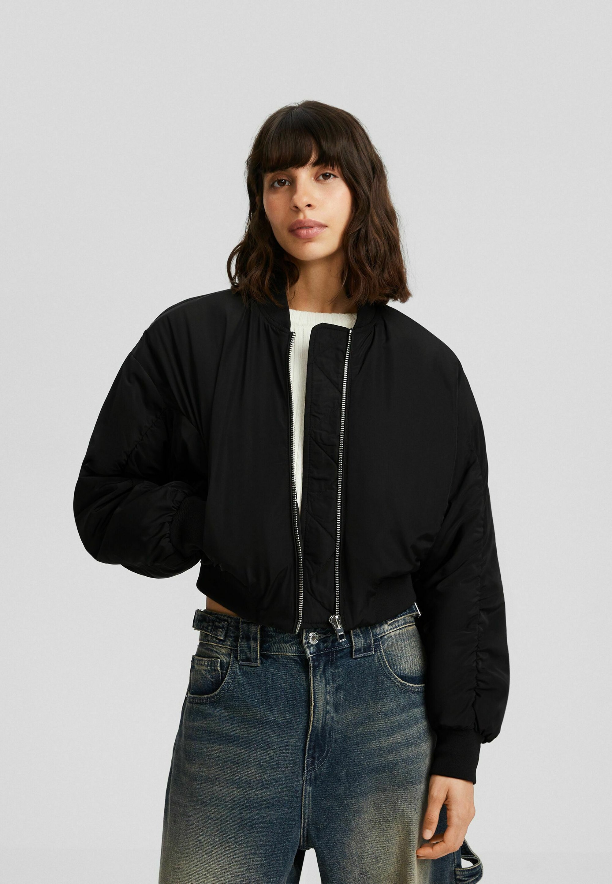 Giacca Bomber Bershka Nero Bershka Bomber Nero Bershka Giubbotto