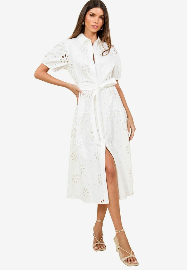 REGULAR FIT - BRODERIE  THROUGH MIDI  - Blusenkleid