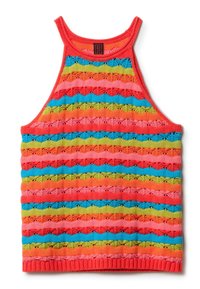 Stefanel Top - sky blue red