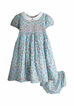 REGULAR FIT - COLLARED DITSY FLORAL SMOCKED - Jurk - cream