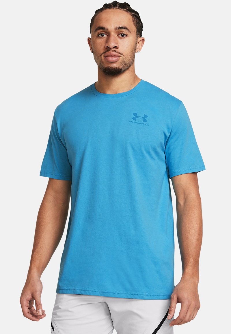 Under Armour LEFT CHEST LOGO - T-shirts print - blue topaz capri