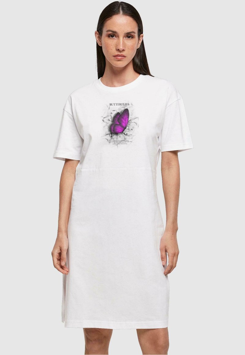 Merchcode BUTTERFLIES SLIT TEE  - Jerseykjole - white