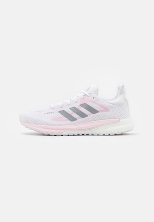 SOLARGLIDE 3 - Neutral running shoes - footwear white/silver metallic/fresh candy