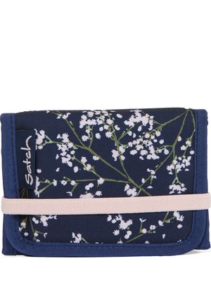 Wallet - dark blue rose white