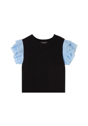 AVERY RUFFLE SLEEVES - T-shirt print - black baby blue