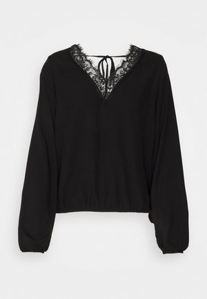 Vero Moda, VMRUSK V-NECK TOP - Μπλούζα - black