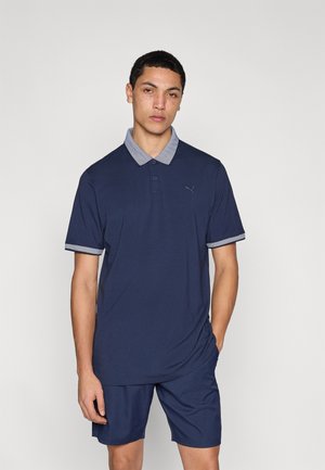 CRAFTED - Bluză polo - deep navy/white glow