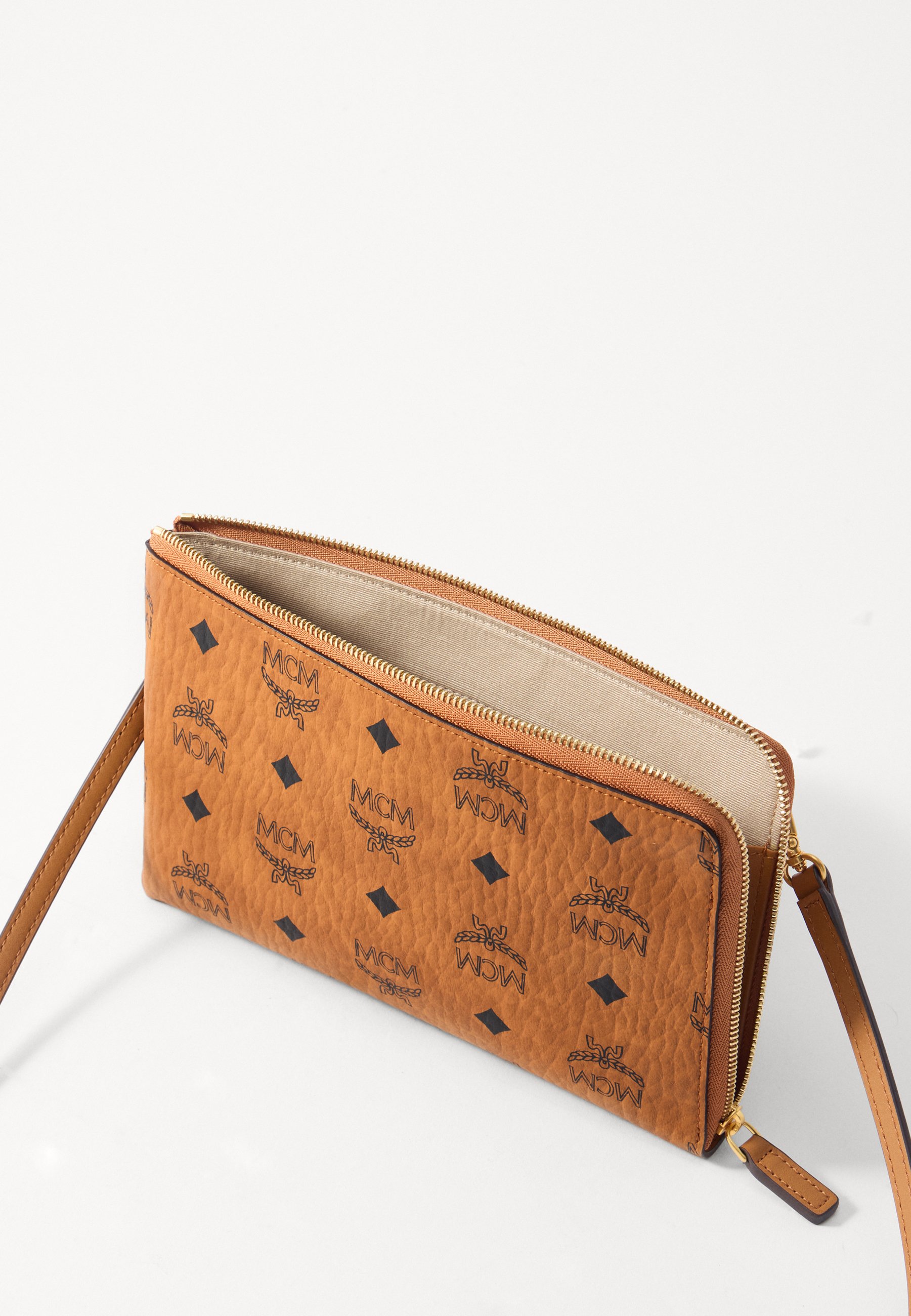 MCM OTTOMAR DOCUMENT CASE - Cross body bag - cognac - Zalando.co.uk