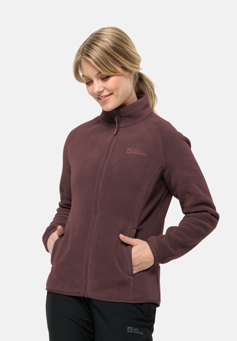Jack Wolfskin MOONRISE FULL ZIP W - Giacca in pile - dark maroon
