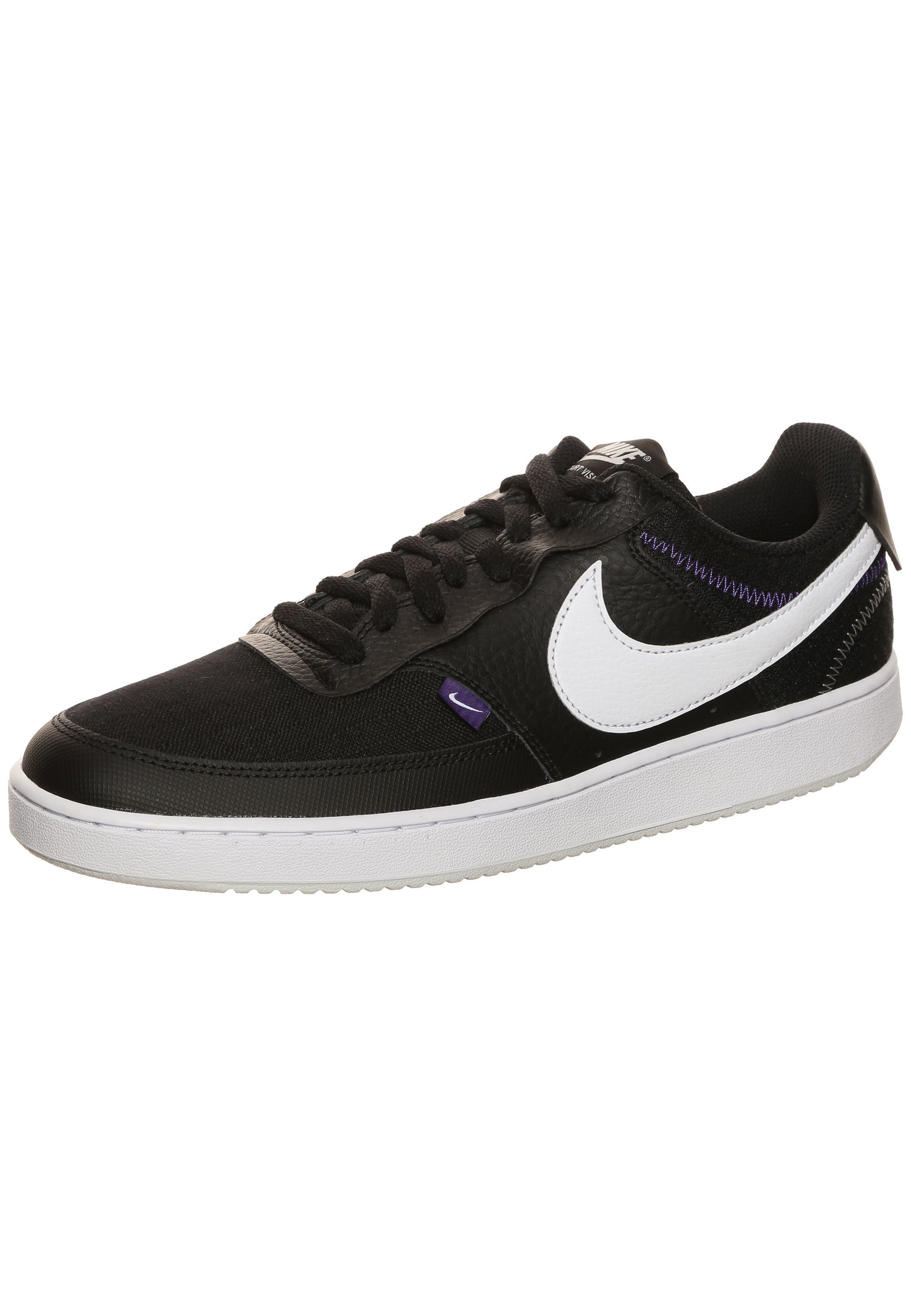 Nike Sportswear COURT VISION LOW PREMIUM SNEAKER HERREN - Zapatillas - black  / white / photon dust / court purple/negro - Zalando.es