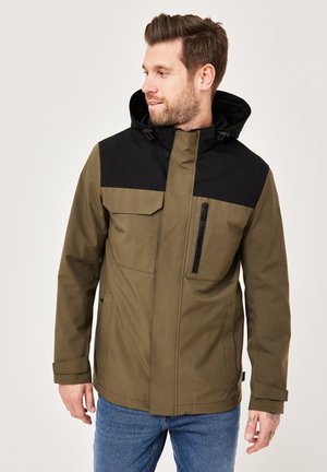 MIT KAPUZE - Regenjacke / wasserabweisende Jacke - olive black