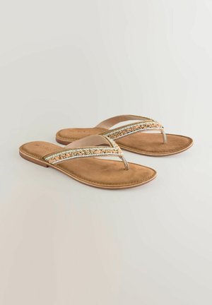 Søde flade sandaler med dekorative vævede stropper, der har lyseblå og orange accenter. Blød ruskindssål og minimalistisk design.