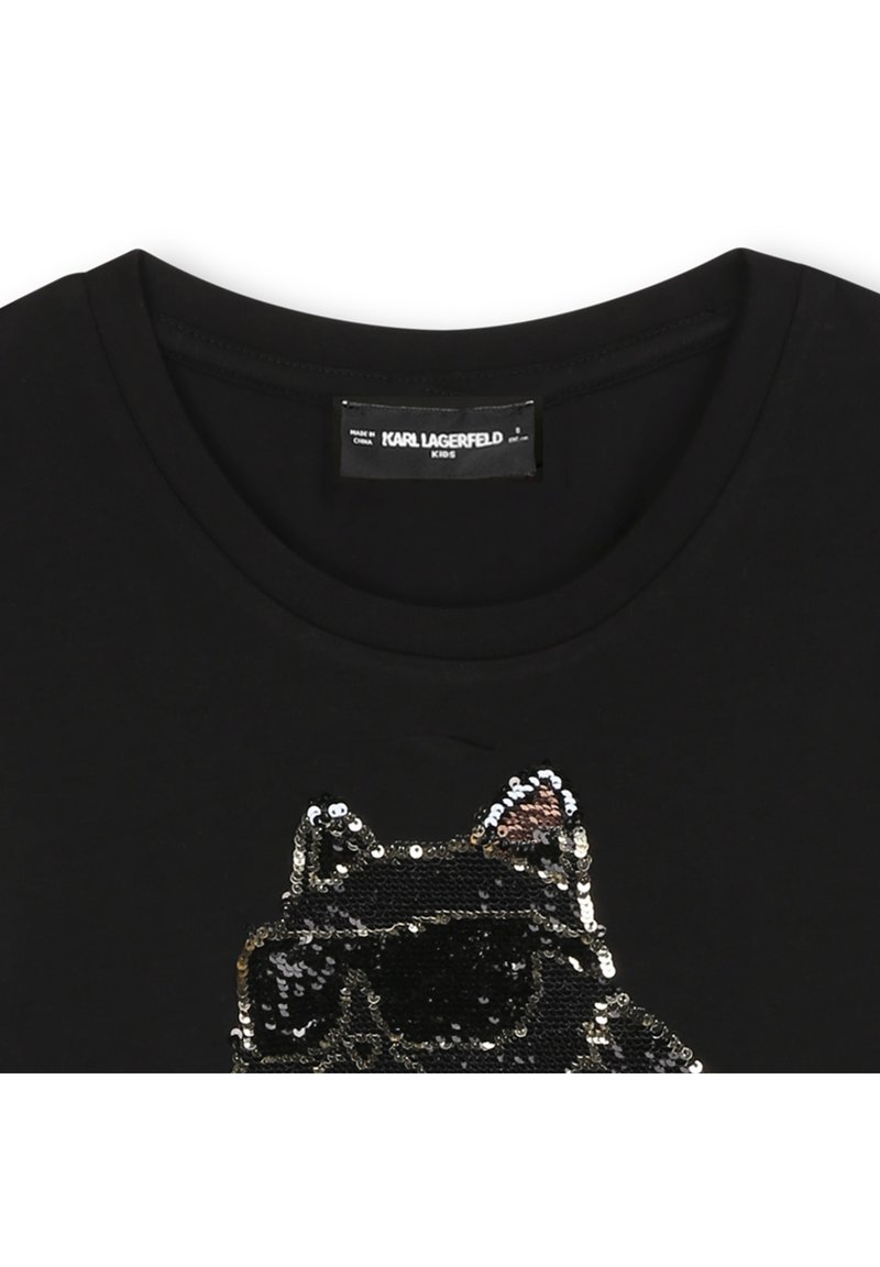 KARL LAGERFELD KIDS SHORT SLEEVES TEE T-shirt con stampa black