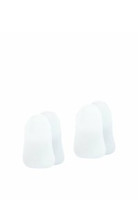 Chaussettes blanches à la cheville en pack de quatre. Fabriquées en tissu doux et léger avec une texture lisse. Design à bout arrondi et ouvertures élastiques.