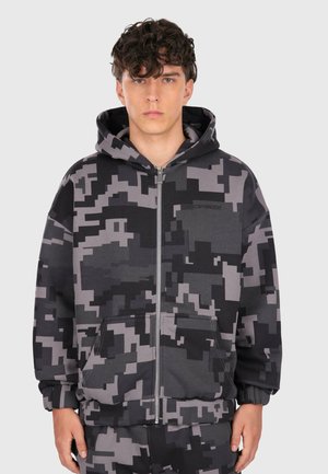 ZIPPER - Mikina s kapucňou - black camo