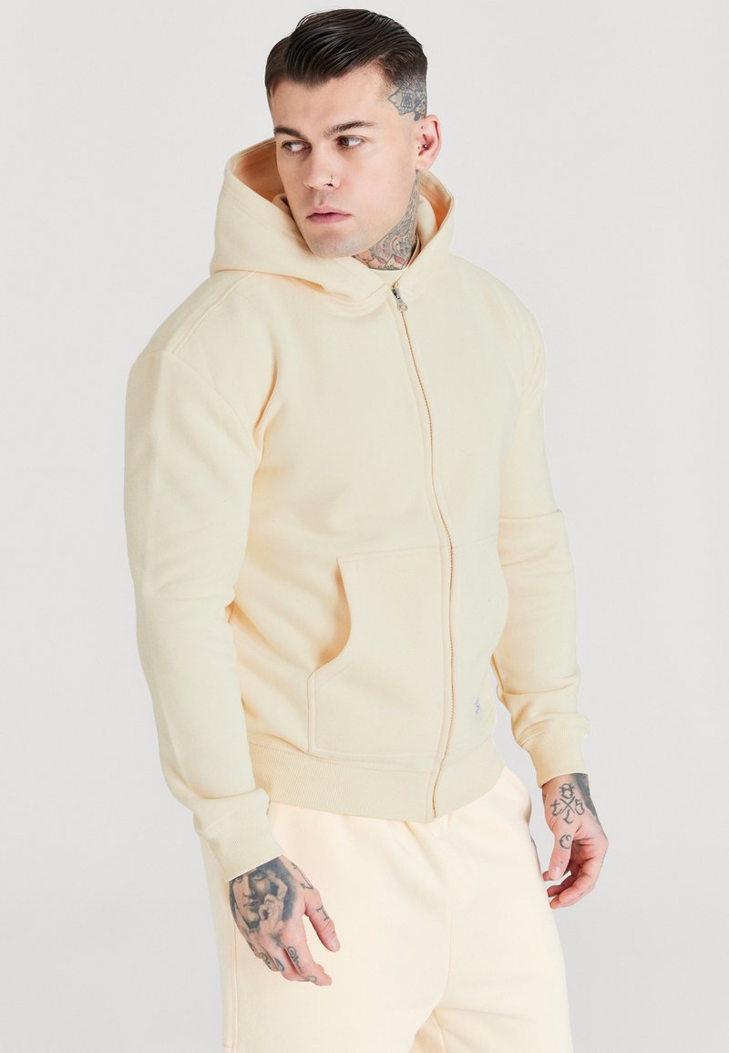 SIKSILK FOUNDATION ZIP THROUGH HOODIE Sweatjacke ecru/beige