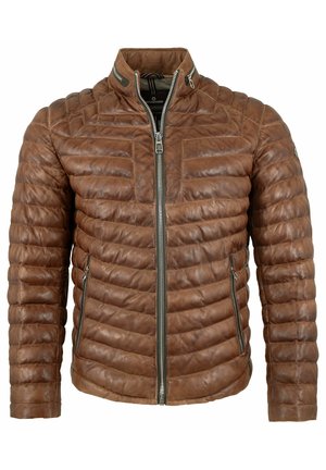 MSMALIK - Lederjacke - cognac