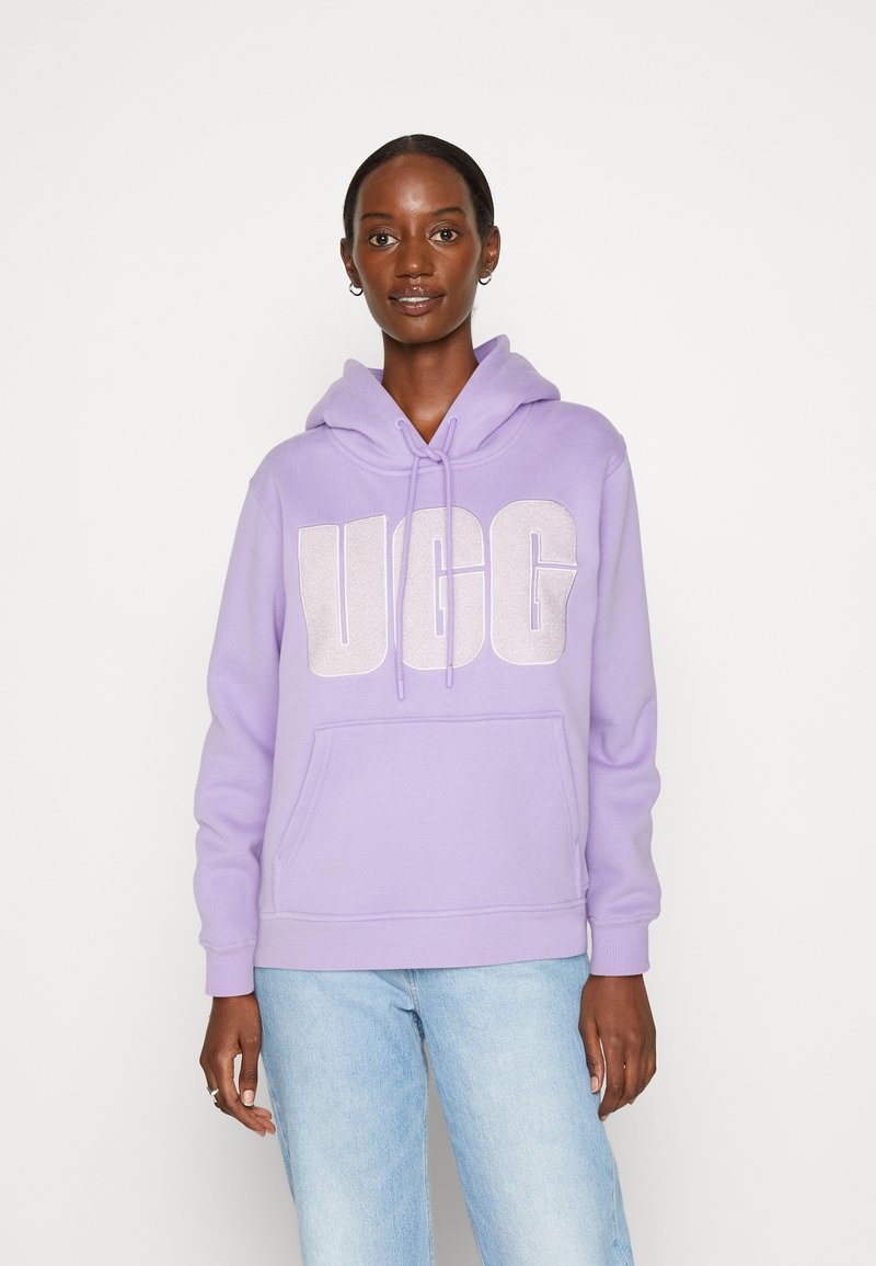 UGG REY FLUFF LOGO HOODIE - Mikina - purple jade
