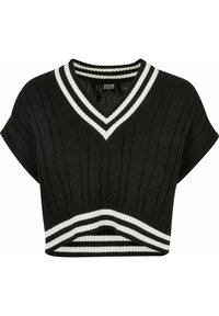 CROPPED COLLEGE SLIPOVER - Printtipaita - black
