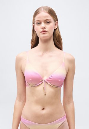 FLAT SHIMMER CHARM UNDERWIRE - Πάνω μέρος μπικίνι - pink/light yellow