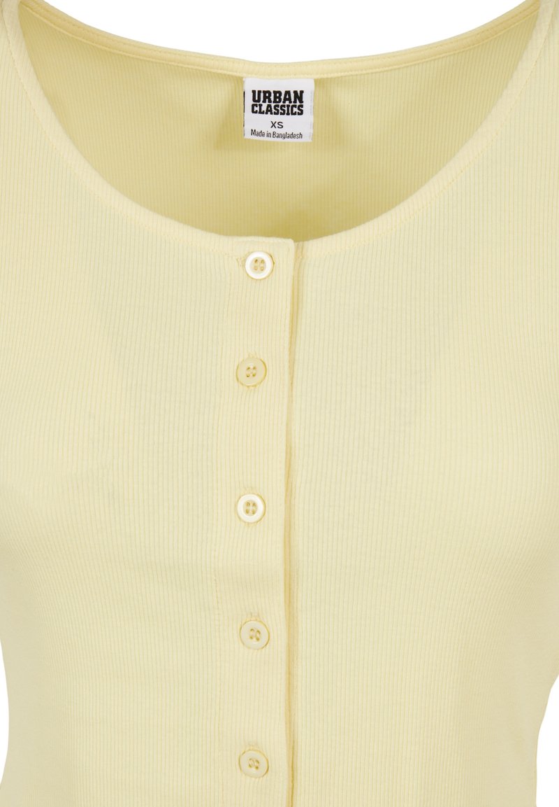 Damen Strickjacken | Urban Classics LADIES CROPPED BUTTON UP RIB TEE Strickjacke soft yellow/gelb - MB39254 Damen Strickjacken | Urban Classics LADIES CROPPED BUTTON UP RIB TEE Strickjacke soft yellow/gelb - MB39254