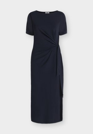 DKNY, SHORT SLEEVE FRONT KNOB MIDI - Φόρεμα από ζέρσεϊ - spring navy
