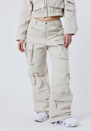 POLY - Pantalon cargo - greige