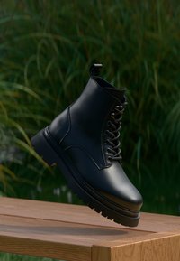 LEATHER - Lace-up ankle boots - black