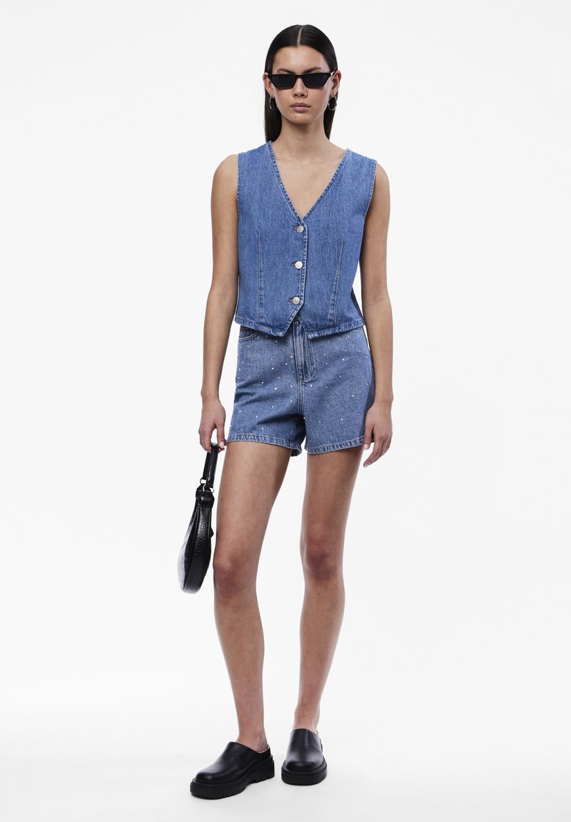 Pieces Jeansshort blauw denim/bluedenim