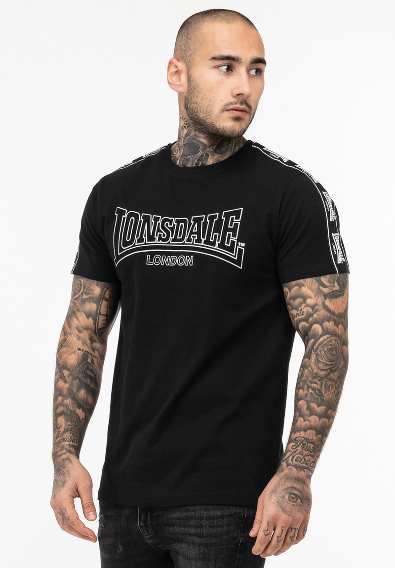 Lonsdale NORMALE PASSFORM VEMENTRY - Triko s potiskem - black white