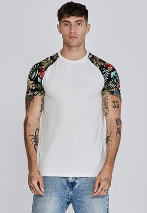 SIKSILK RAGLAN  - Print T-shirt - ecru
