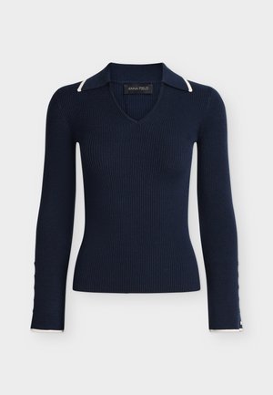 Anna Field by Zalando, CONTRAST PIPING - Striktrøje - navy/off-white