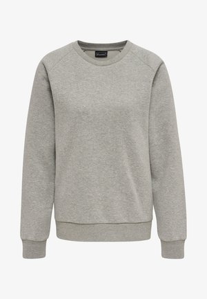 Grau Sweatshirt mit rundem Halsausschnitt, gerippten Bündchen und Saum sowie Raglanärmeln. Weiches Material mit glatter Textur. Keine sichtbaren Muster oder Akzente.
