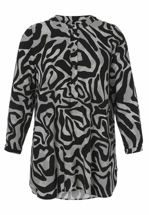 ZHENZI Chiffon Tunika + Futter Schwarz Weiß | Sahne-Stücke