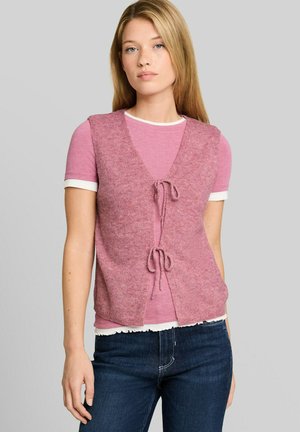 TOM TAILOR DENIM TOM TAILOR DENIM PULLOVER & STRICKJACKEN STRICKWESTE MIT SCHLEIFEN - Veste sans manches - dusty berry melange
