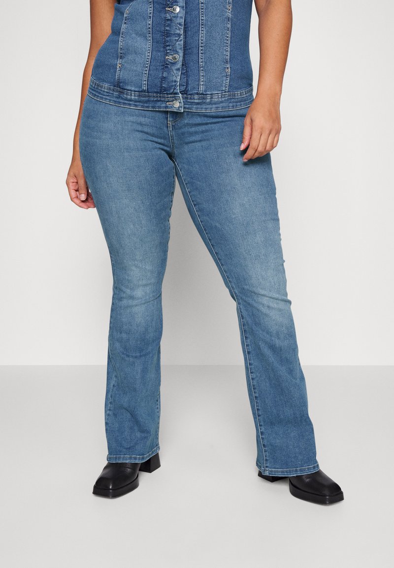 Only Carmakoma  Willy flared bootcut jeans  dark blue denim