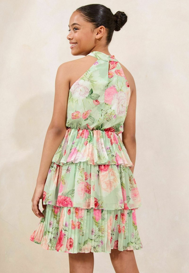 Black Lace Dress Lipsy Dresses London Lipsy REGULAR FIT FLORAL PRINT HALTER  TIERED Day Dress Green