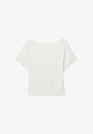 Stradivarius, BOAT NECK SHORT SLEEVE T-SHIRT - T-shirt basic - white