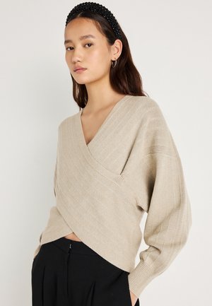 RACHELLE WRAP PULLOVER - Πουλόβερ - warm light grey melange