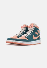 Jordan AIR JORDAN 1 MID - Sapatilhas de cano alto - dark teal green/light madder root/light orewood brown/white