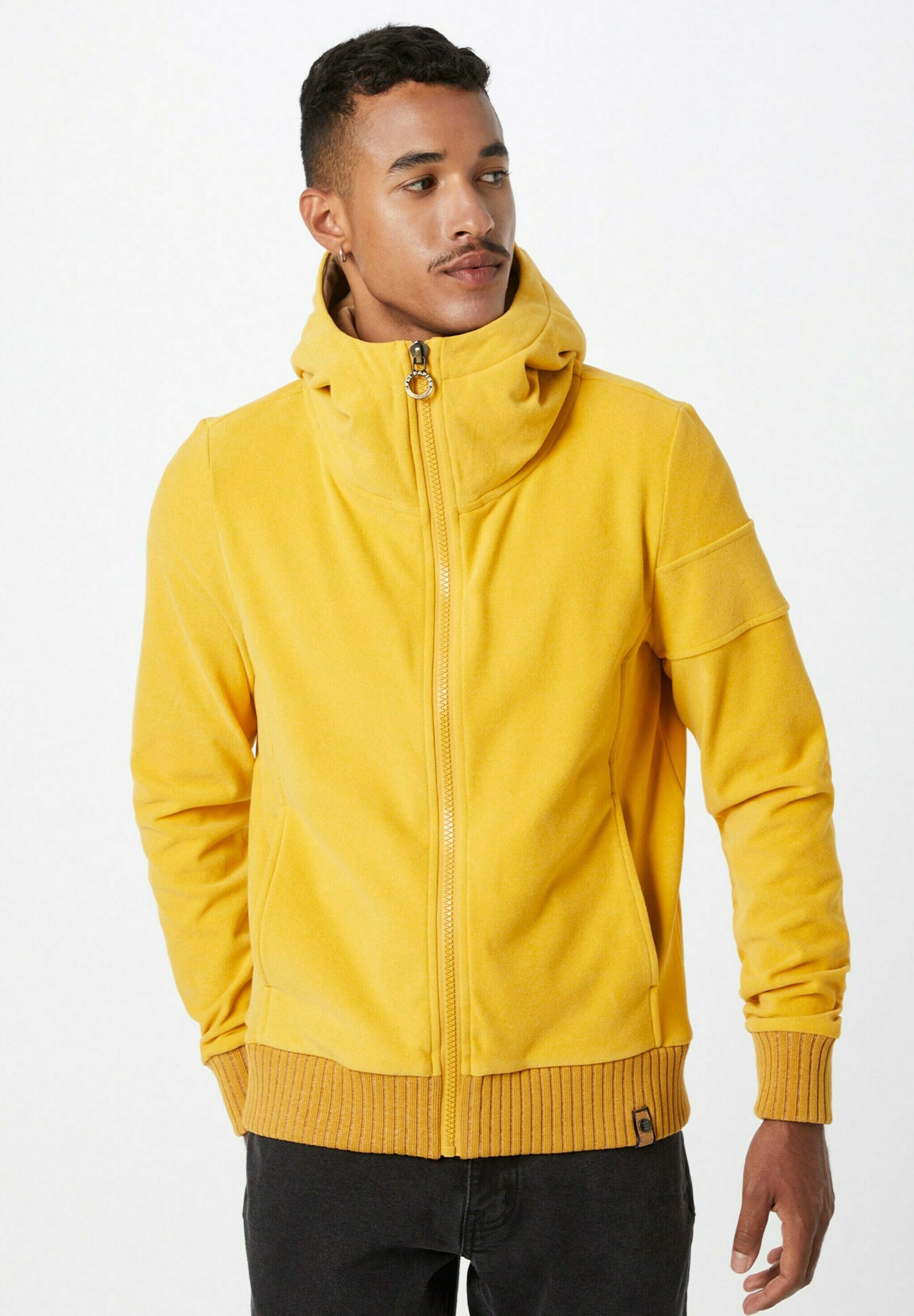 yellow zip up jacket